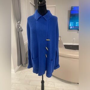 Ralph Lauren chunky knit Cardigan Gold Toggle Pockets Collar Pockets XL